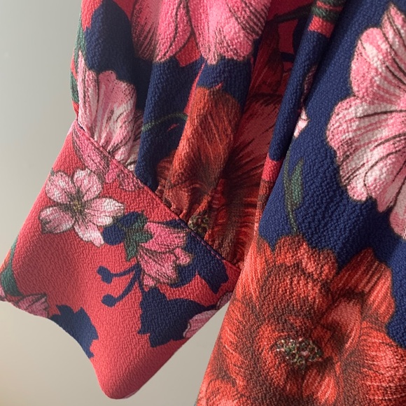 Vince Camuto Petite Floral Popover Shirtdress size 4P - Picture 4 of 13